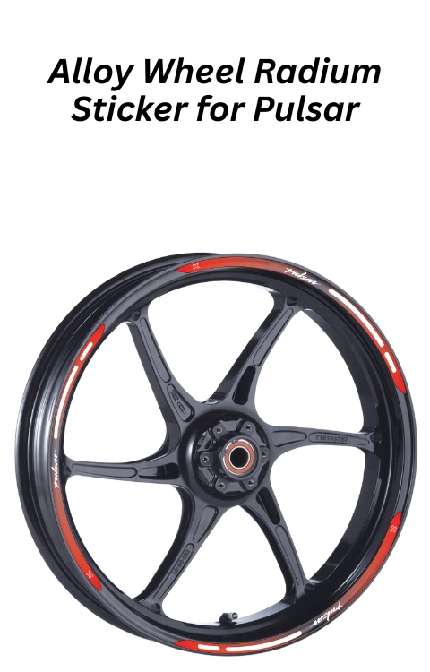 Alloy Wheel Radium Sticker for Pulsar | Made in Premium Radium with FPF (Fade Protection Film), Waterproof, Precut Sticker, Pack Of 12